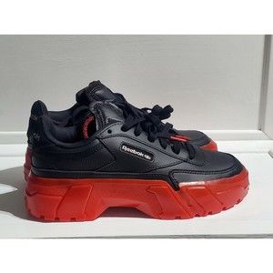New Reebok x Cardi B Club C Womens  Black Vector Red Shoes Size 5.5